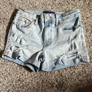 Aeropostale  Women's Light Blue Distressed Denim Shorts
